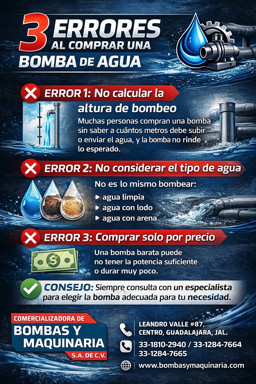 3 Errores al comprar una bomba de agua