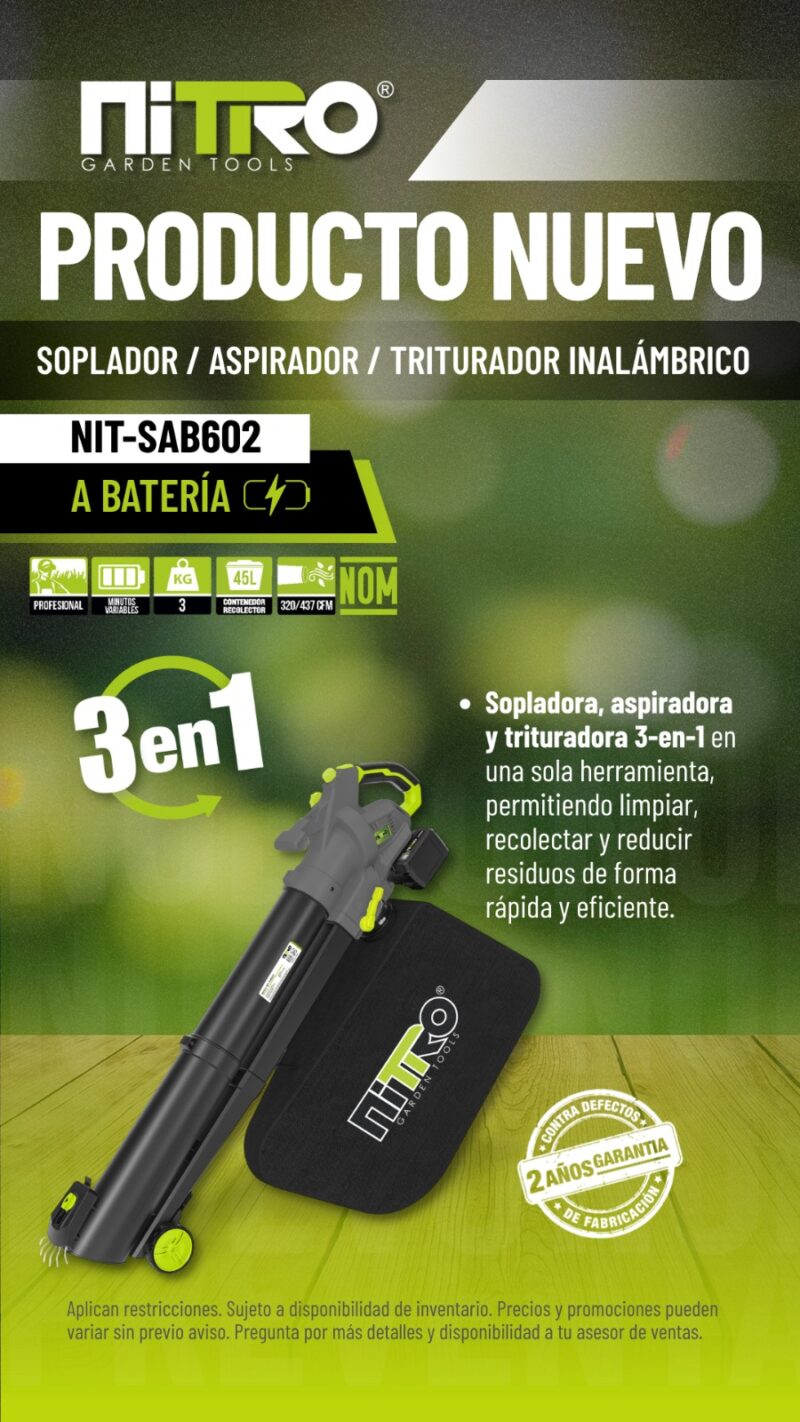 NIT-SAB602 SOPLADOR-ASPIRADOR INALAMBRICO