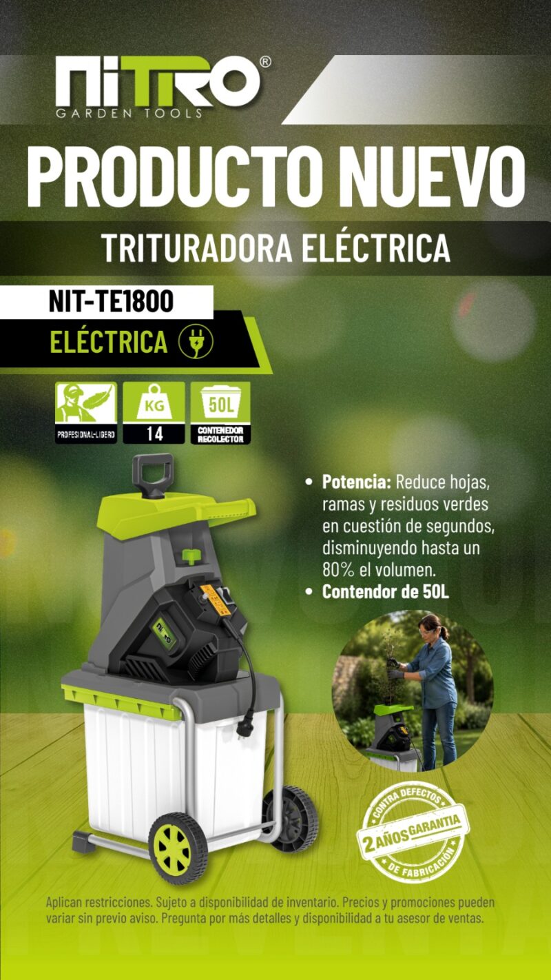 NIT-TE1800 TRITURADORA CHIPEADORA ELECTRICA